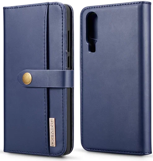 Huawei P30 Leren 2-in-1 Bookcase en Back Cover Hoesje Blauw afbeelding 12
