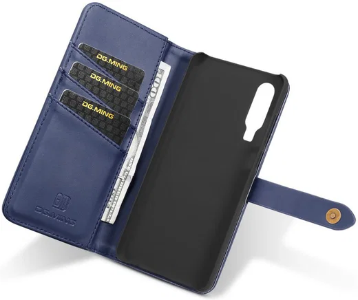 Huawei P30 Leren 2-in-1 Bookcase en Back Cover Hoesje Blauw afbeelding 2