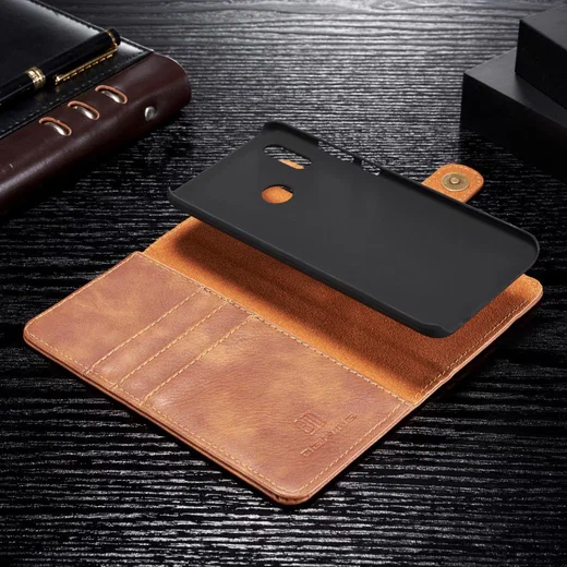 Huawei P Smart (2019) Leren 2-in-1 Bookcase en Back Cover Hoesje Bruin afbeelding 3