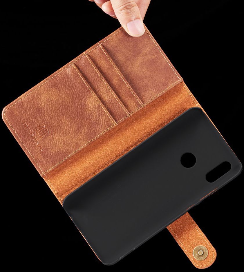 Huawei P Smart (2019) Leren 2-in-1 Bookcase en Back Cover Hoesje Bruin afbeelding 4