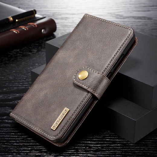 Huawei P Smart (2019) Leren 2-in-1 Bookcase en Back Cover Hoesje Grijs afbeelding 1