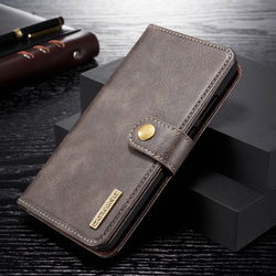 Huawei P Smart (2019) Leren 2-in-1 Bookcase en Back Cover Hoesje Grijs afbeelding