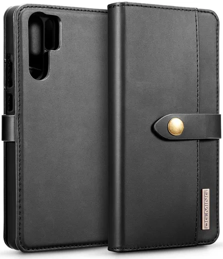 Huawei P30 Pro Leren 2-in-1 Bookcase en Back Cover Hoesje Zwart afbeelding 1