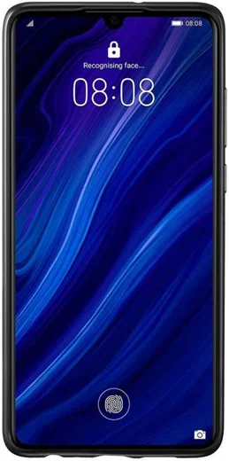 Originele Huawei P30 PU Lederen Back Cover Zwart afbeelding 2