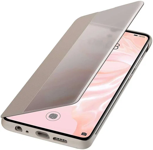 Originele Huawei P30 Smart View Flip Hoesje Khaki afbeelding 2