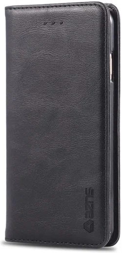 Apple iPhone SE (2020) Hoesje Wallet Stand Book Case Kunst Leer Zwart afbeelding 6
