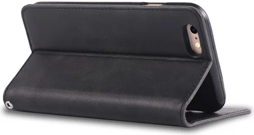 Apple iPhone SE (2020) Hoesje Wallet Stand Book Case Kunst Leer Zwart afbeelding 5