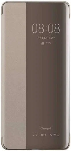Originele Huawei P30 Pro Smart View Flip Hoesje Khaki afbeelding 1