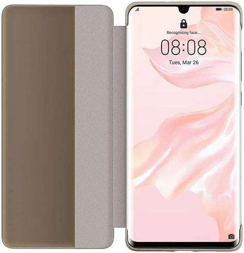 Originele Huawei P30 Pro Smart View Flip Hoesje Khaki afbeelding 3