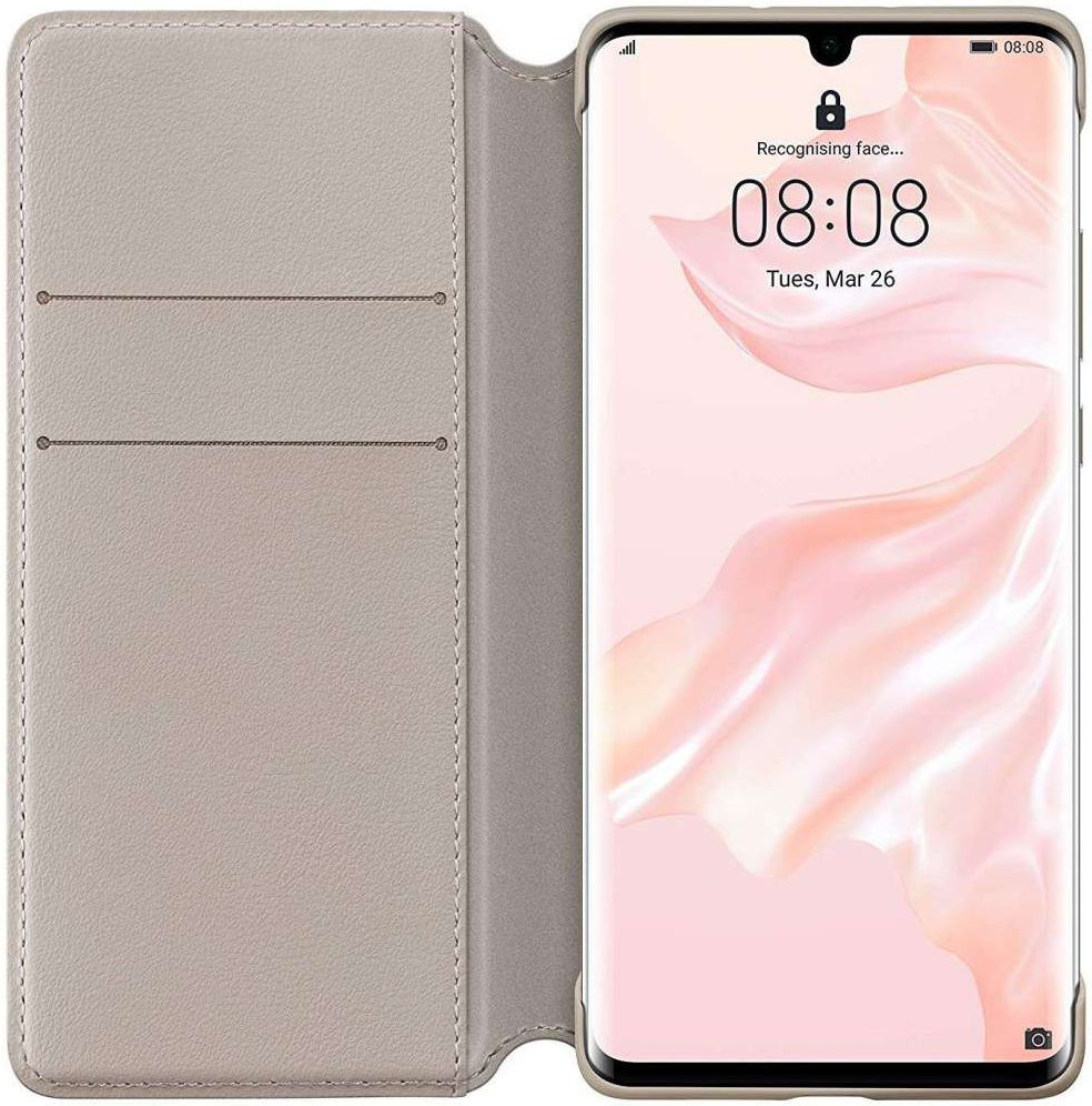 Originele Huawei P30 Pro Wallet Flip Hoesje Khaki afbeelding 1