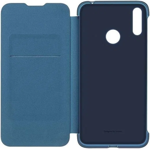 Originele Huawei Y7 (2019) Wallet Flip Hoesje Blauw afbeelding 2