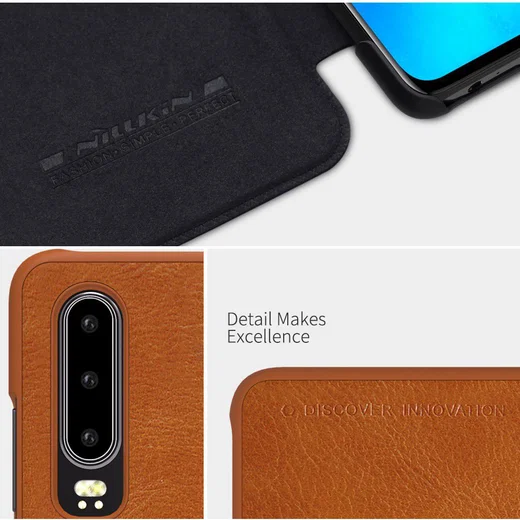 NILLKIN Qin Series Flip Hoesje Huawei P30 Bruin afbeelding 13