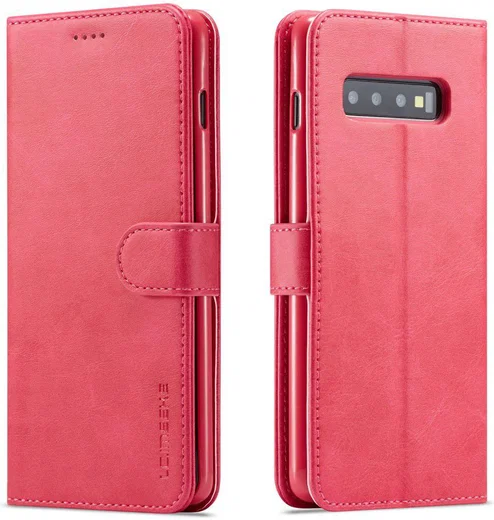 Samsung Galaxy S10 Retro Book Case Portemonnee Hoesje Rood afbeelding 4