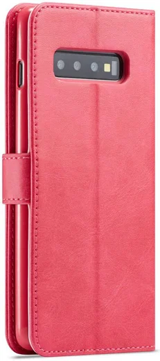Samsung Galaxy S10 Retro Book Case Portemonnee Hoesje Rood afbeelding 1