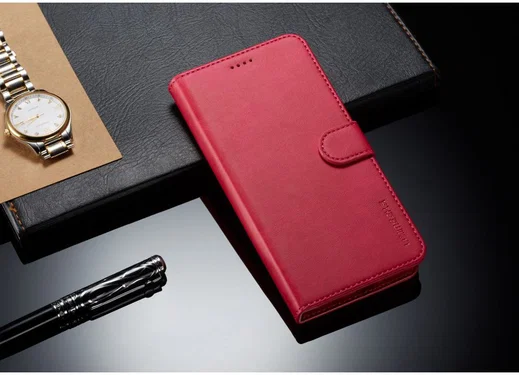 Samsung Galaxy S10 Retro Book Case Portemonnee Hoesje Rood afbeelding 5