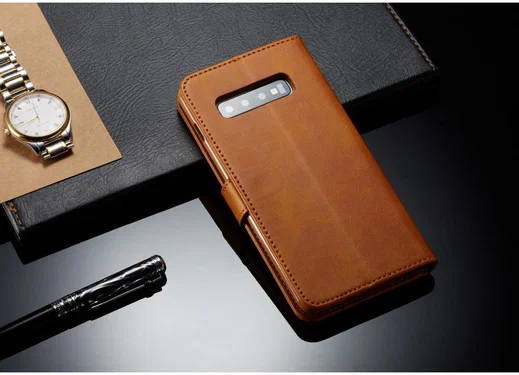 Samsung Galaxy S10 Retro Book Case Portemonnee Hoesje Bruin afbeelding 5