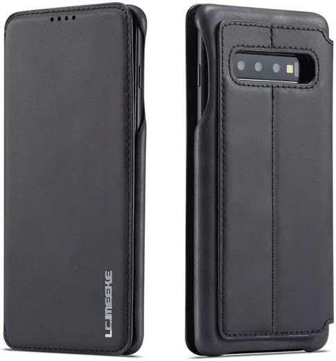 Samsung Galaxy S10 Retro Portemonnee Flip Bookcase Hoesje Zwart afbeelding 3