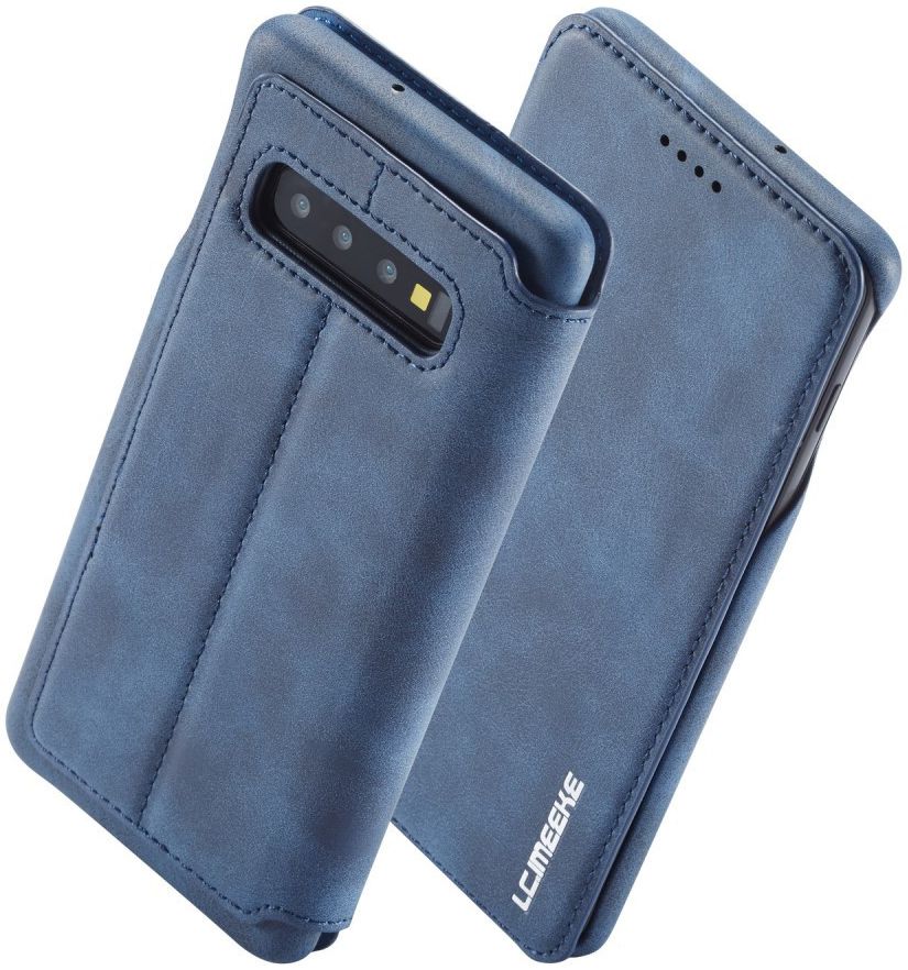 Samsung Galaxy S10 Retro Portemonnee Flip Bookcase Hoesje Blauw afbeelding 2