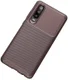 Huawei P30 Siliconen Carbon Hoesje Bruin afbeelding 2
