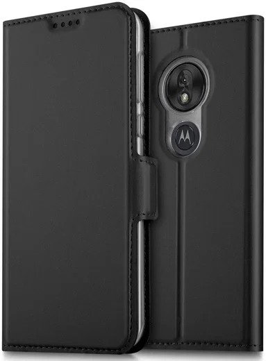 Motorola Moto G7 Play Kaarthouder Hoesje Zwart afbeelding 1