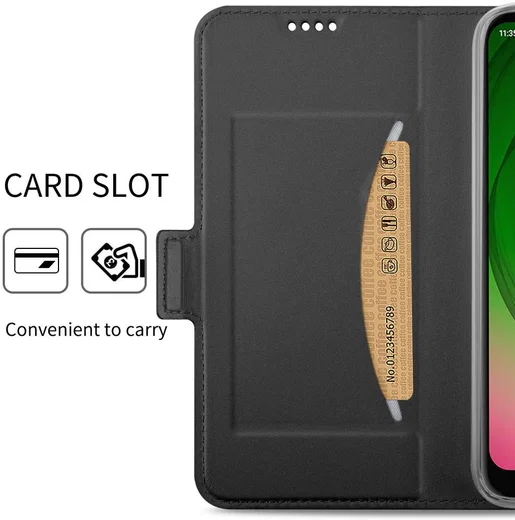 Motorola Moto G7 Play Kaarthouder Hoesje Zwart afbeelding 6