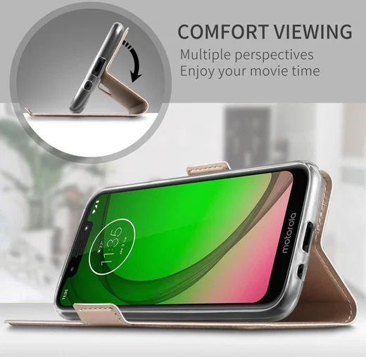 Motorola Moto G7 Play Kaarthouder Hoesje Roze afbeelding 6
