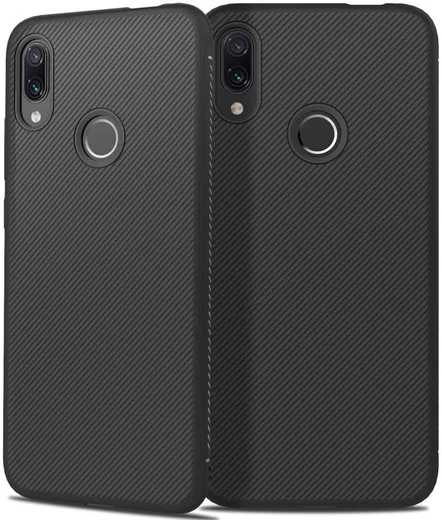 Redmi Note 7 Twill Slim Texture Back Cover Zwart afbeelding 11