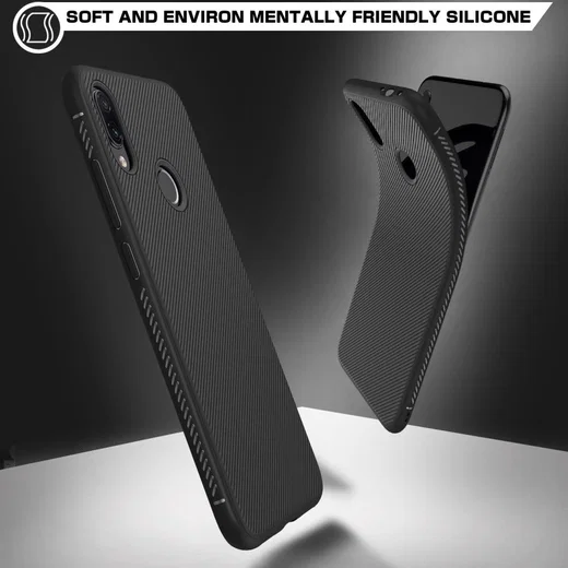 Redmi Note 7 Twill Slim Texture Back Cover Zwart afbeelding 5
