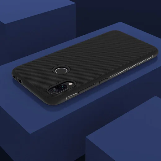 Redmi Note 7 Twill Slim Texture Back Cover Zwart afbeelding 9