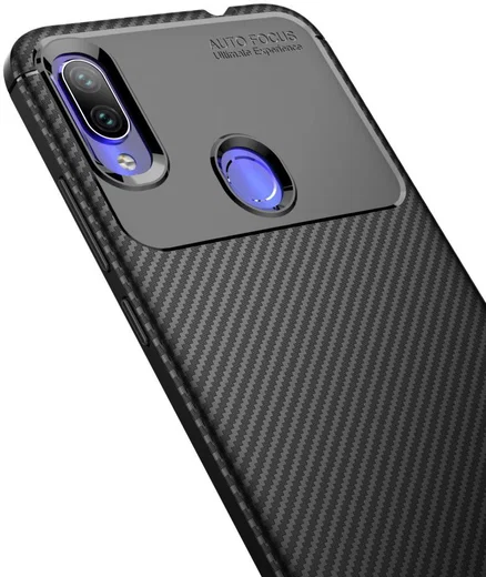 Redmi Note 7 Siliconen Carbon Hoesje Zwart afbeelding 12