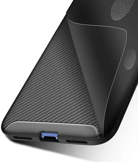 Redmi Note 7 Siliconen Carbon Hoesje Zwart afbeelding 13