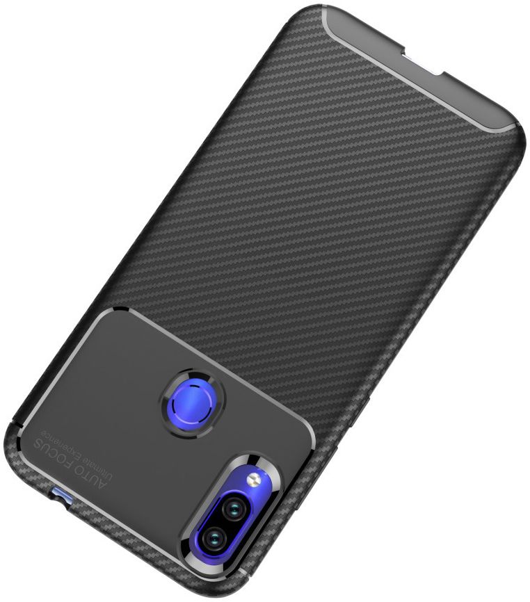 Redmi Note 7 Siliconen Carbon Hoesje Zwart afbeelding 5