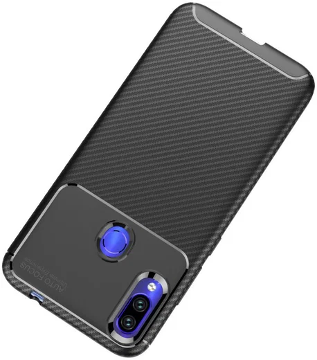 Redmi Note 7 Siliconen Carbon Hoesje Zwart afbeelding 5