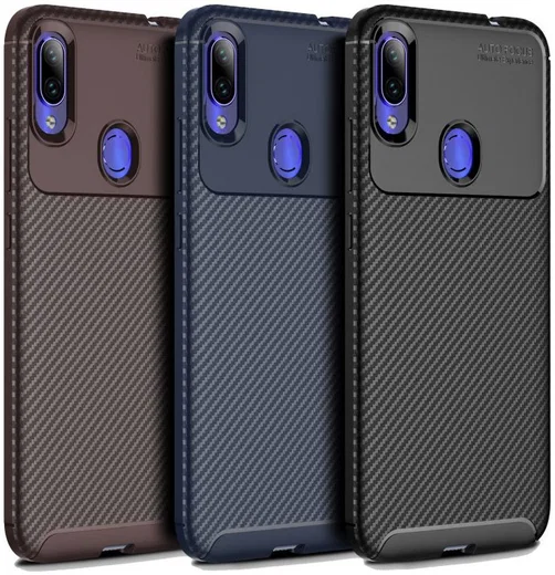 Redmi Note 7 Siliconen Carbon Hoesje Zwart afbeelding 10