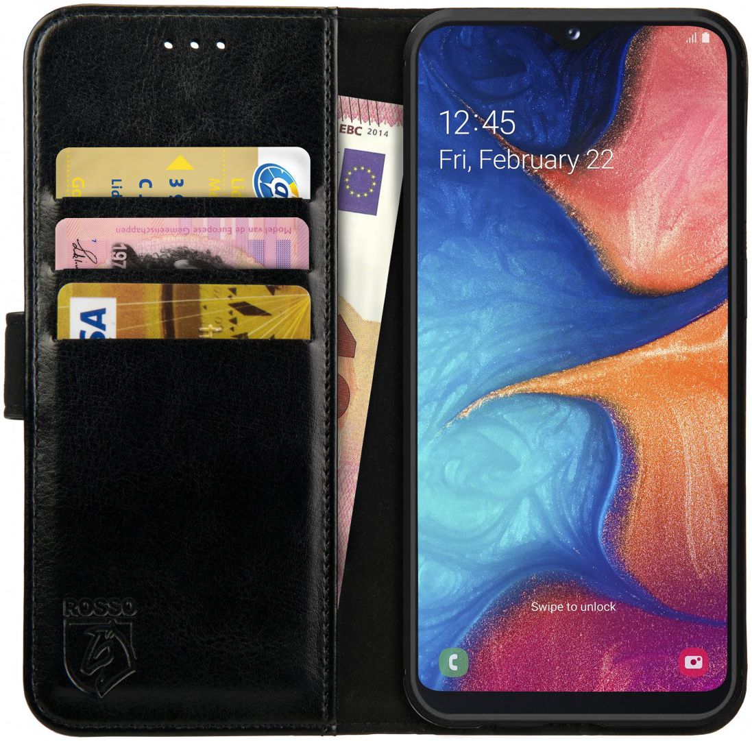Rosso Element Samsung Galaxy A20E Hoesje Book Cover Zwart afbeelding 1