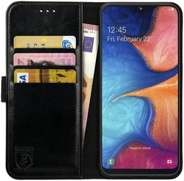 Rosso Element Samsung Galaxy A20E Hoesje Book Cover Zwart
