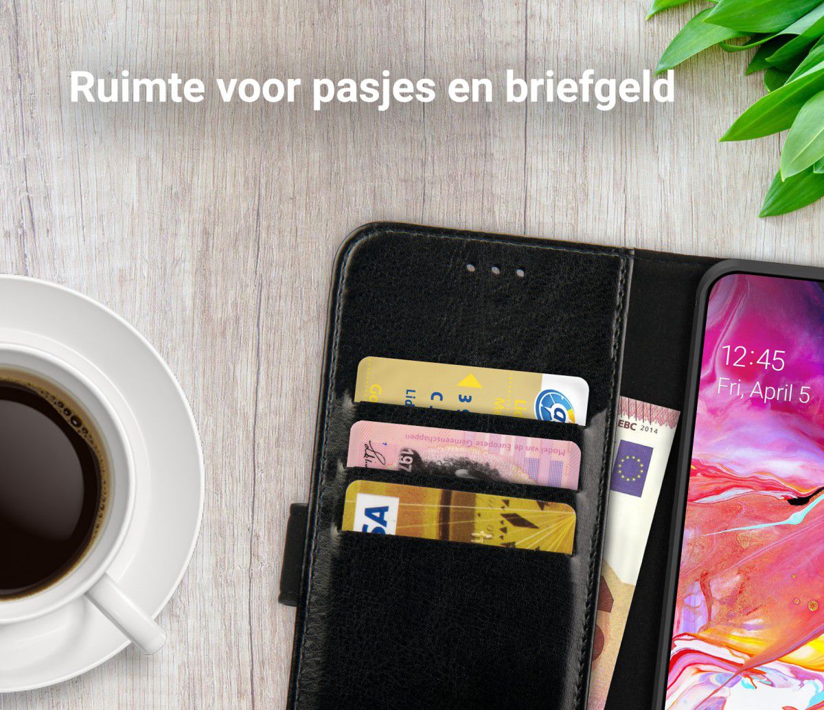 Rosso Element Samsung Galaxy A70 Hoesje Book Cover Zwart afbeelding 9