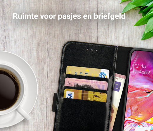 Rosso Element Samsung Galaxy A70 Hoesje Book Cover Zwart afbeelding 9