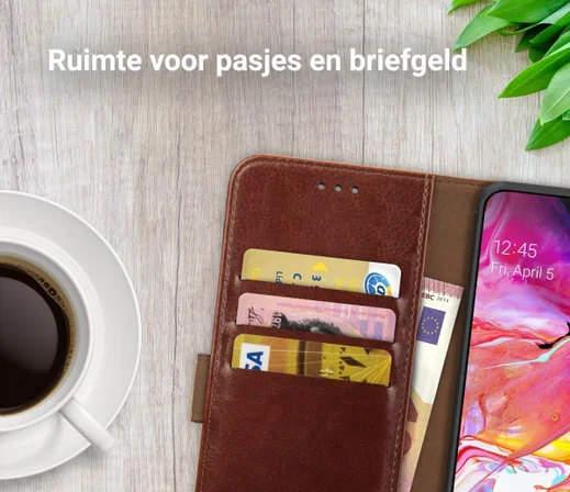 Rosso Element Samsung Galaxy A70 Hoesje Book Cover Bruin afbeelding 9