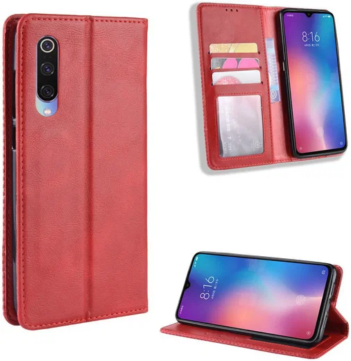 Xiaomi Mi 9  Vintage Portemonnee Hoesje Rood afbeelding 4