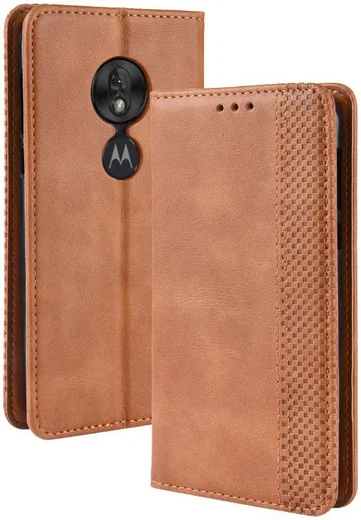Motorola Moto G7 Play Vintage Portemonnee Hoesje Bruin afbeelding 3