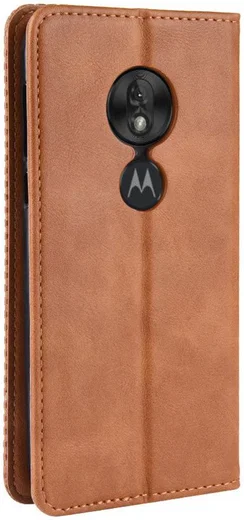 Motorola Moto G7 Play Vintage Portemonnee Hoesje Bruin afbeelding 7