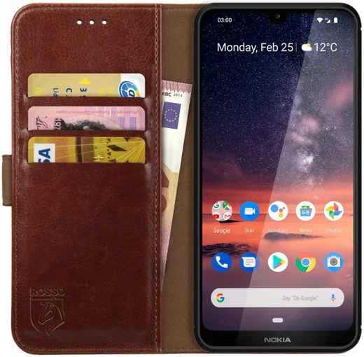 Rosso Element Nokia 3.2 Hoesje Book Cover Bruin afbeelding 1