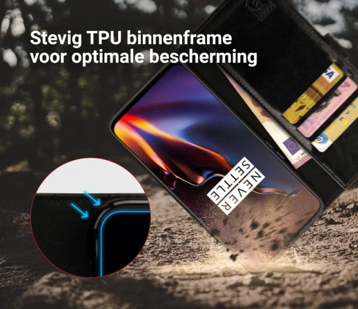 Rosso Element OnePlus 7 Hoesje Book Cover Zwart afbeelding 6