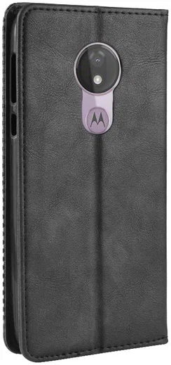 Motorola Moto G7 Power Portemonnee Vintage Hoesje Zwart afbeelding 4
