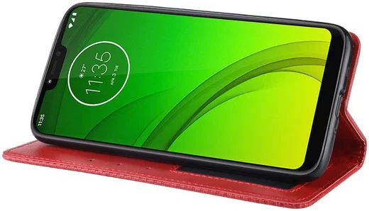 Motorola Moto G7 Power Portemonnee Vintage Hoesje Rood afbeelding 7