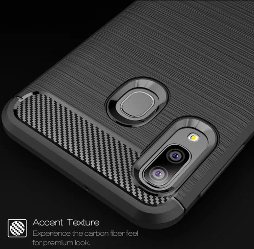 Samsung Galaxy A20E Geborsteld TPU Hoesje Zwart afbeelding 8