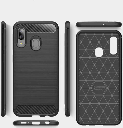 Samsung Galaxy A20E Geborsteld TPU Hoesje Zwart afbeelding 11