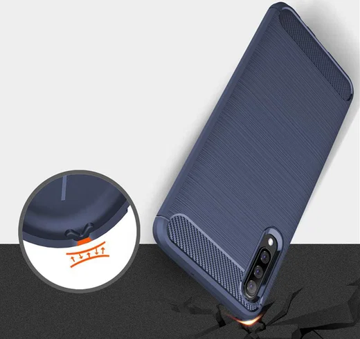 Samsung Galaxy A70 Geborsteld TPU Hoesje Blauw afbeelding 7