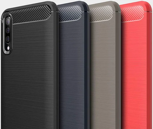Samsung Galaxy A70 Geborsteld TPU Hoesje Blauw afbeelding 9